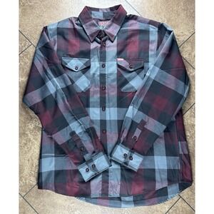 Dixxon Flannel Shirt The Brawler Men's XL Red Black Gray Plaid Long Sleeve